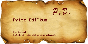 Pritz Dókus névjegykártya